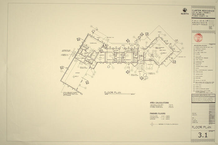 Working Drawing: Floor Plan (Sheet 3.1), House for Nicolas R. and Janice M. Carter