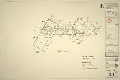 Working Drawing: Floor Plan (Sheet 3.1), House for Nicolas R. and Janice M. Carter