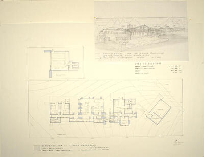 Drawings: Perspective View and Floor Plans: House for Al and Anne Macdonald