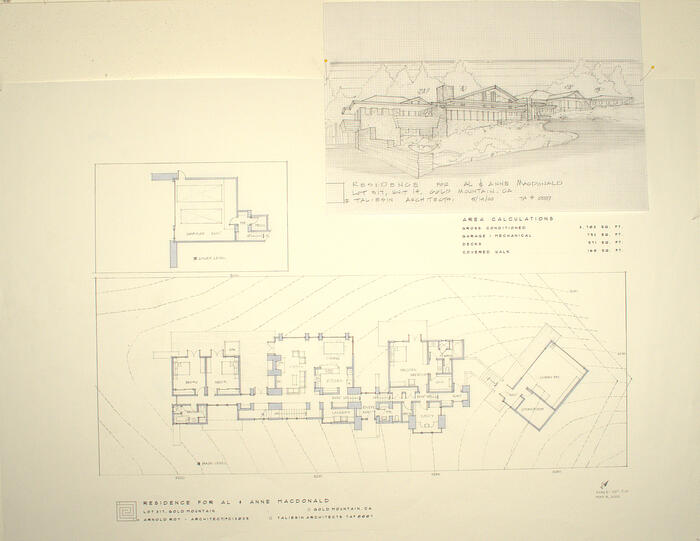 Drawings: Perspective View and Floor Plans: House for Al and Anne Macdonald