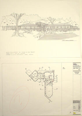 Perspective View and Floor Plan, House for Frank and Janice Ramsey