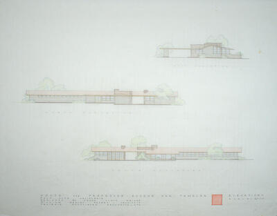 Drawing: West, North, and South Elevations, House for Eugene Van Talenen