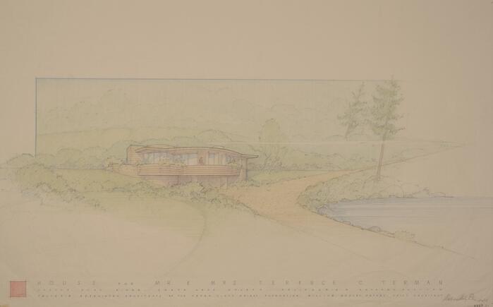 Presentation Drawing: Perspective View, House for Terence Terman