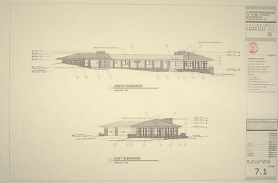 Working Drawing: Elevations (Sheet 7.1), House for Nicolas R. and Janice M. Carter