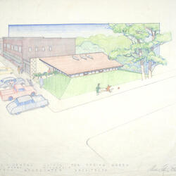 Drawing: Aerial Perspective View, Spring Green Medical Clinic