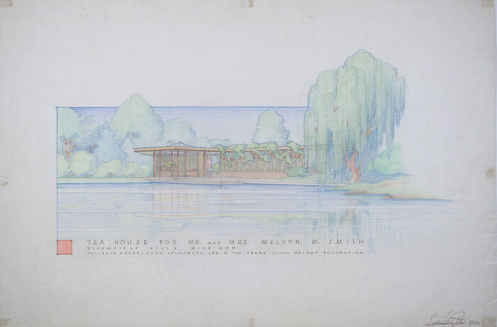 Drawing: Perspective View of Teahouse, Addition 1 to House for Melvyn Maxwell Smith