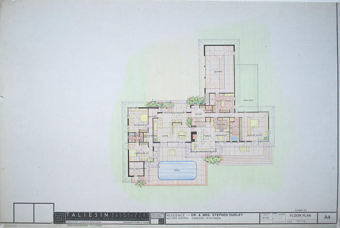 Drawing: Floor Plan (Sheet A4), House for Dr. and Mrs. Stephen Dudley