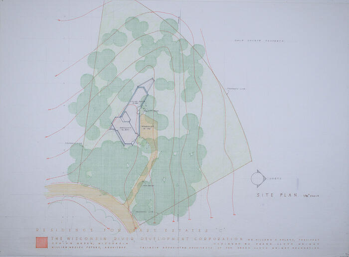 Site Plan of House for East Estates, Masterplan for Wisconsin River Development Corporation
