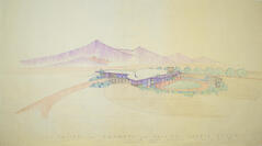 Perspective View, Desert Garden House for Dr. Joseph Rorke