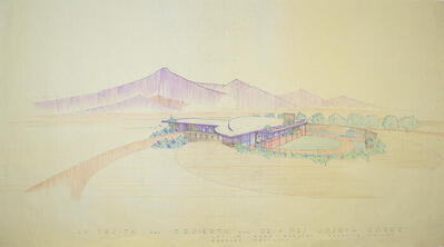 Perspective View, Desert Garden House for Dr. Joseph Rorke